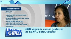 600 vagas de cursos gratuitos no SENAC para Alagoas