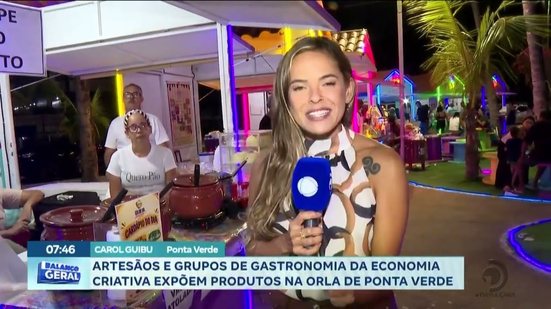 Artesãos e grupos de gastronomia da economia criativa expõem produtos na Orla de Ponta Verde