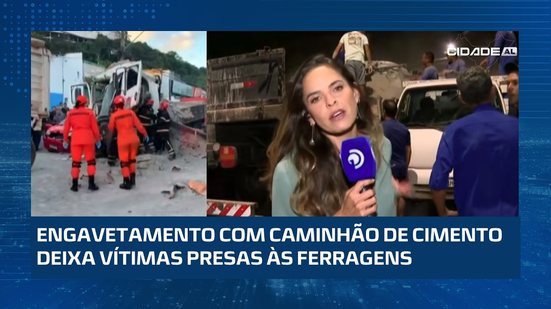 🚑 Equipes de resgate atuam em engavetamento com caminhão de cimento