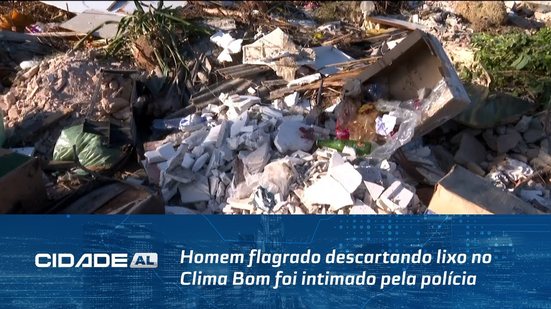 Homem flagrado descartando lixo no Clima Bom foi intimado pela polícia