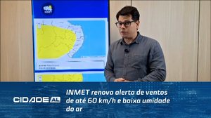 INMET renova alerta de ventos de até 60 km/h e baixa umidade do ar