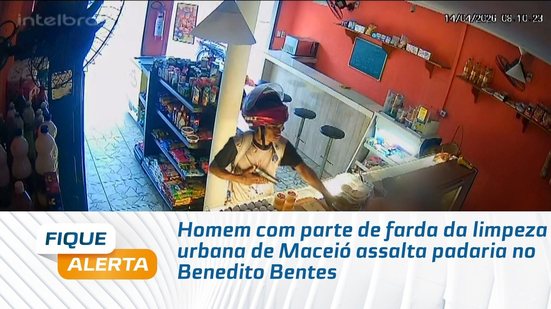 Homem com parte de farda da limpeza urbana de Maceió assalta padaria no Benedito Bentes