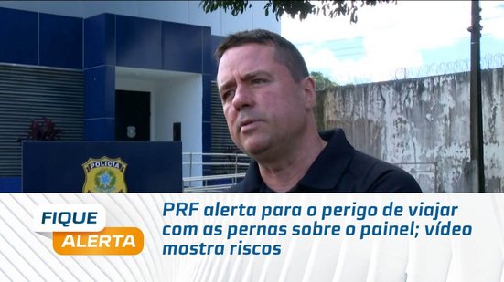 PRF alerta para o perigo de viajar com as pernas sobre o painel; vídeo mostra riscos