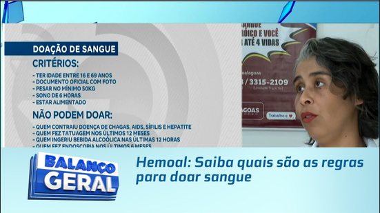 Hemoal: Saiba quais são as regras para doar sangue
