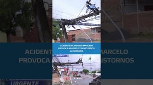 ⚠️Motorista perde o controle, derruba poste e deixa parte da Serraria sem energia #BalançoGeralAL