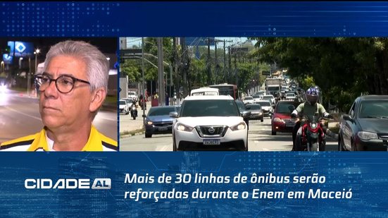 Mais de 30 linhas de ônibus serão reforçadas durante o Enem em Maceió