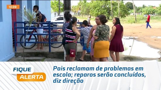 Pais reclamam de problemas em escola; reparos serão concluídos, diz direção