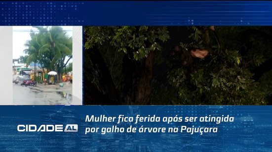 Mulher fica ferida após ser atingida por galho de árvore na Pajuçara