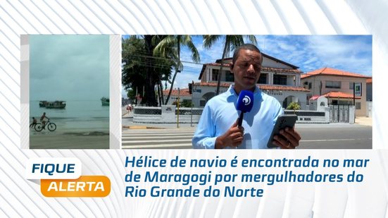 Hélice de navio é encontrada no mar de Maragogi por mergulhadores do Rio Grande do Norte