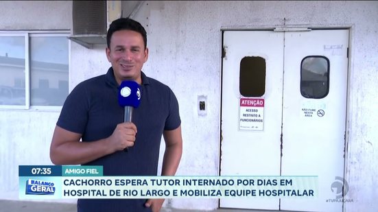 Cachorro espera tutor internado por dias em hospital de Rio Largo e mobiliza equipe hospitalar