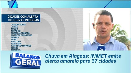 Chuva em Alagoas: INMET emite alerta amarelo para 37 cidades