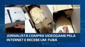 Jornalista se filma recebendo videogame de última geração, mas abre caixa e encontra pacote de fubá