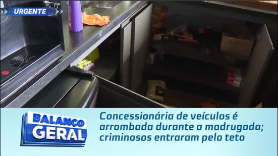 Concessionária de veículos é arrombada durante a madrugada; criminosos entraram pelo teto