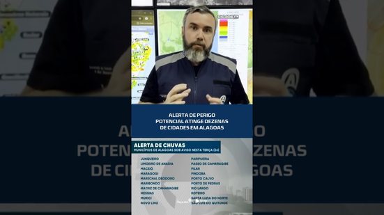 🌧️Chuvas colocam 46 cidades de Alagoas em alerta #CidadeAL