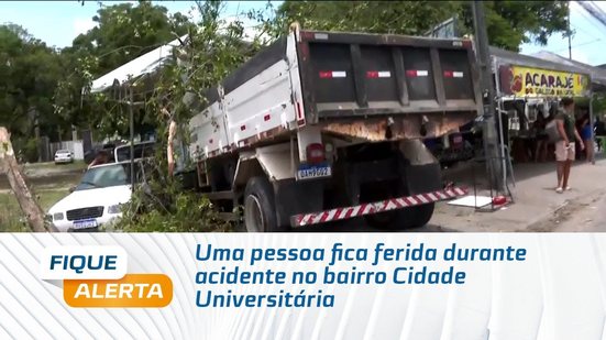 Uma pessoa fica ferida durante acidente no bairro cidade Universitária