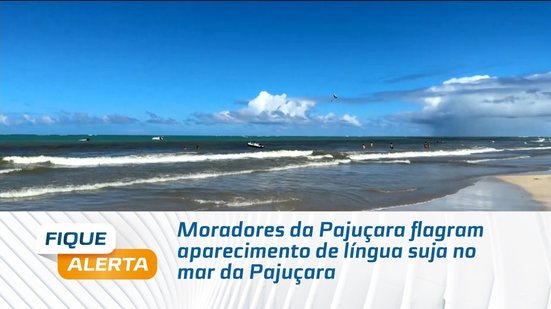 Moradores da Pajuçara flagram aparecimento de língua suja no mar da Pajuçara