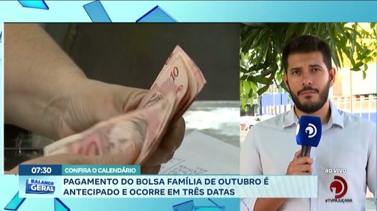 Pagamento do Bolsa Família de outubro é antecipado e ocorre em três datas