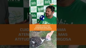 Ave migratória recebe água de banhistas: biota faz alerta #FiqueAlerta