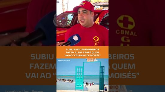 Na Ponta Verde: bombeiros alertam para riscos no “Caminho de Moisés” com nível da água #FiqueAlerta