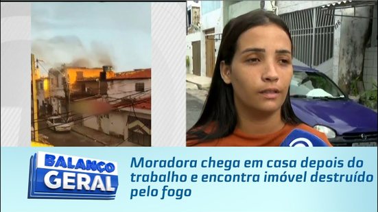 Moradora chega em casa depois do trabalho e encontra imóvel destruído pelo fogo
