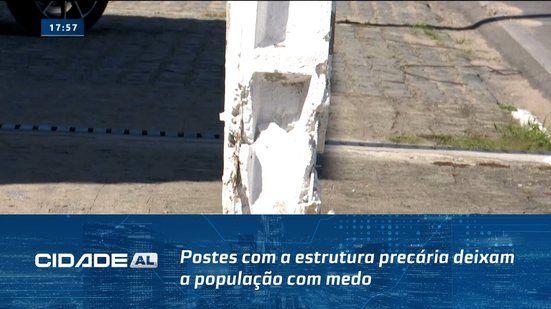 Na Serraria-Perigo: Postes com a estrutura precária deixam a população com medo