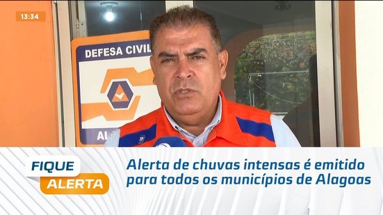Alerta de chuvas intensas é emitido para todos os municípios de Alagoas