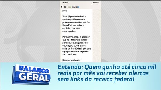 Entenda: Quem ganha até cinco mil reais por mês vai receber alertas sem links da receita federal