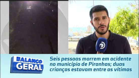 Seis pessoas morrem em acidente no município de Piranhas; duas crianças estavam entre as vítimas