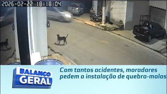 Com tantos acidentes, moradores pedem a instalação de quebra-molas