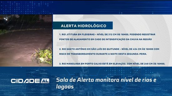 Risco de Transbordamento: Sala de Alerta monitora nível de rios e lagoas