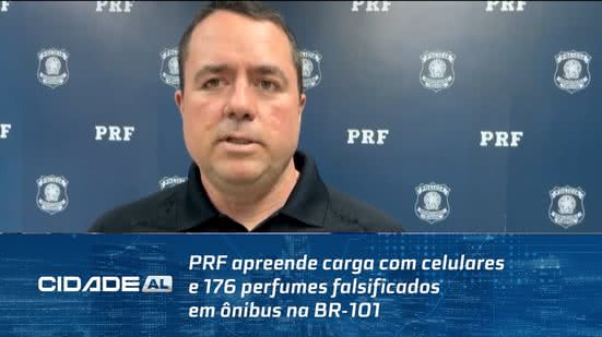 PRF apreende carga com celulares e 176 perfumes falsificados em ônibus na BR-101