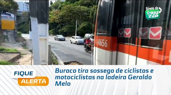 Buraco tira sossego de ciclistas e motociclistas na ladeira Geraldo Melo