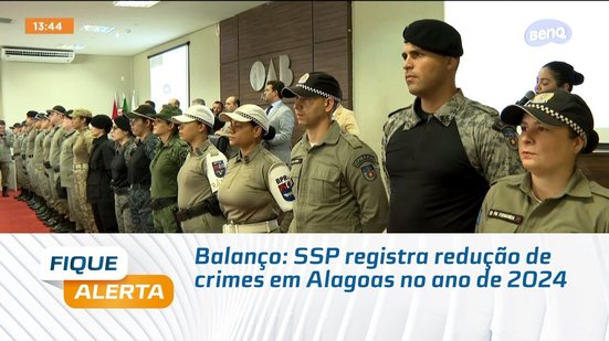 Balanço: SSP registra redução de crimes em Alagoas no ano de 2024