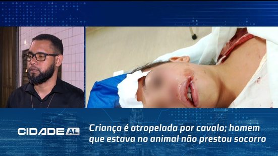 Criança é atropelada por cavalo; homem que estava no animal não prestou socorro