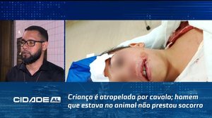Criança é atropelada por cavalo; homem que estava no animal não prestou socorro