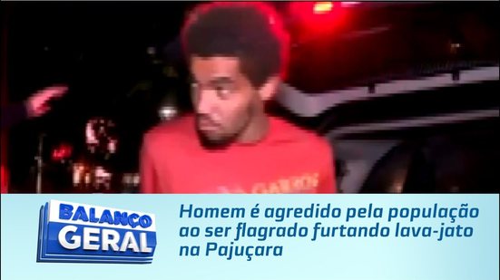Homem é agredido pela população ao ser flagrado furtando lava-jato na Pajuçara