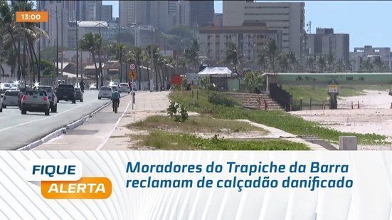 Moradores do Trapiche da Barra reclamam de calçadão danificado