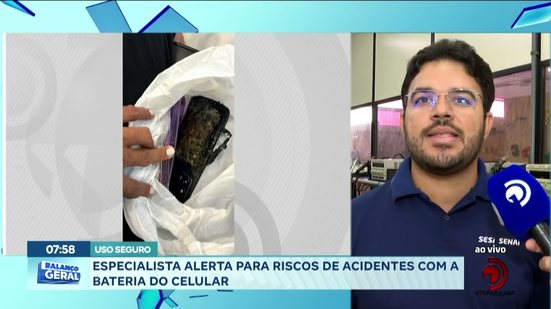 Especialista alerta para riscos de acidentes com a bateria do celular