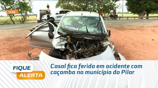 Casal fica ferido em acidente com caçamba no município do Pilar