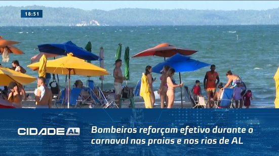 Bombeiros reforçam efetivo durante o carnaval nas praias e nos rios de AL