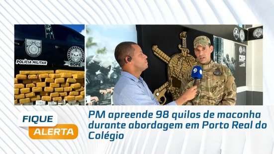 PM apreende 98 quilos de maconha durante abordagem em Porto Real do Colégio