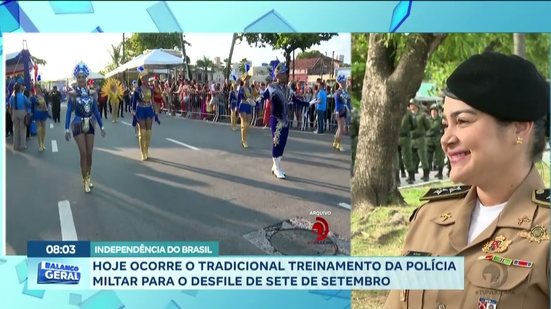Hoje ocorre o tradicional treinamento da polícia militar para o desfile de sete de setembro
