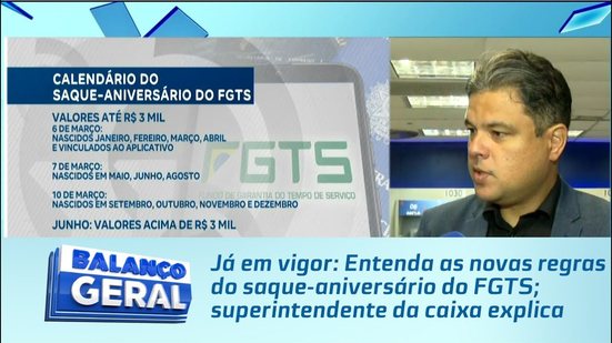 Já em vigor: Entenda as novas regras do saque-aniversário do FGTS; superintendente da caixa explica