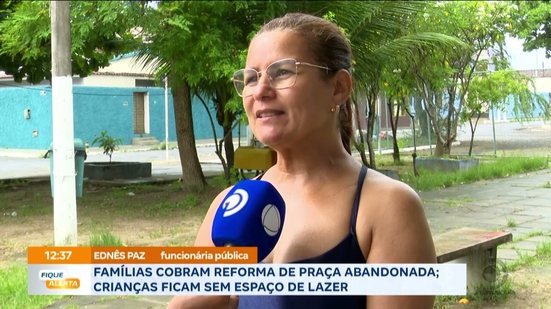 Famílias cobram reforma de praça abandonada; crianças ficam espaço de lazer