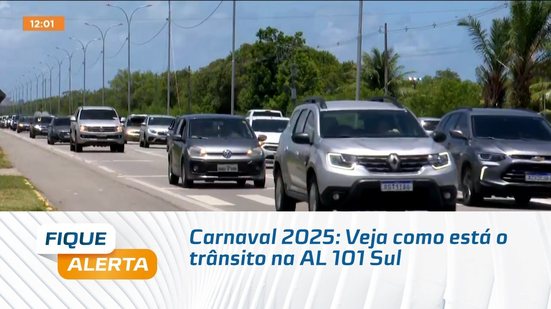 Carnaval 2025: Veja como está o trânsito na AL 101 Sul