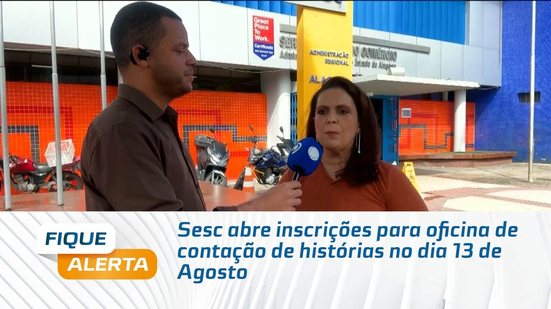 Sesc abre inscrições para oficina de contação de histórias no dia 13 de Agosto