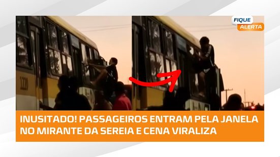 Ônibus lotado: Passageiros entram pela janela de ônibus lotado em Maceió; veja as imagens