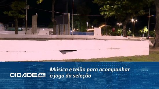 Música e telão para acompanhar o jogo da seleção