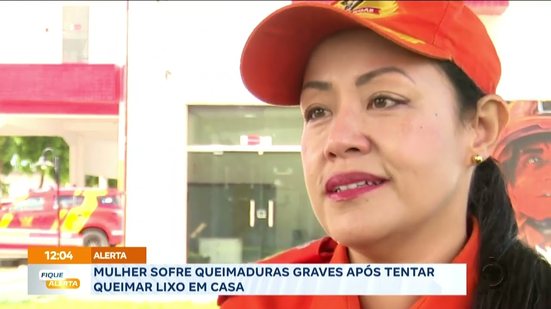 Mulher sofre queimaduras graves após tentar queimar lixo em casa