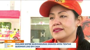 Mulher sofre queimaduras graves após tentar queimar lixo em casa